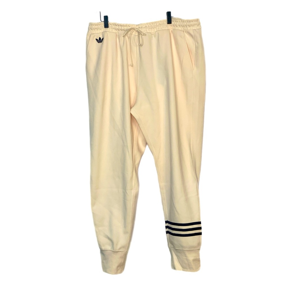 Adidas Men’s 3 Stripes Cream Heavyweight SweatPants Size 2XL NWT